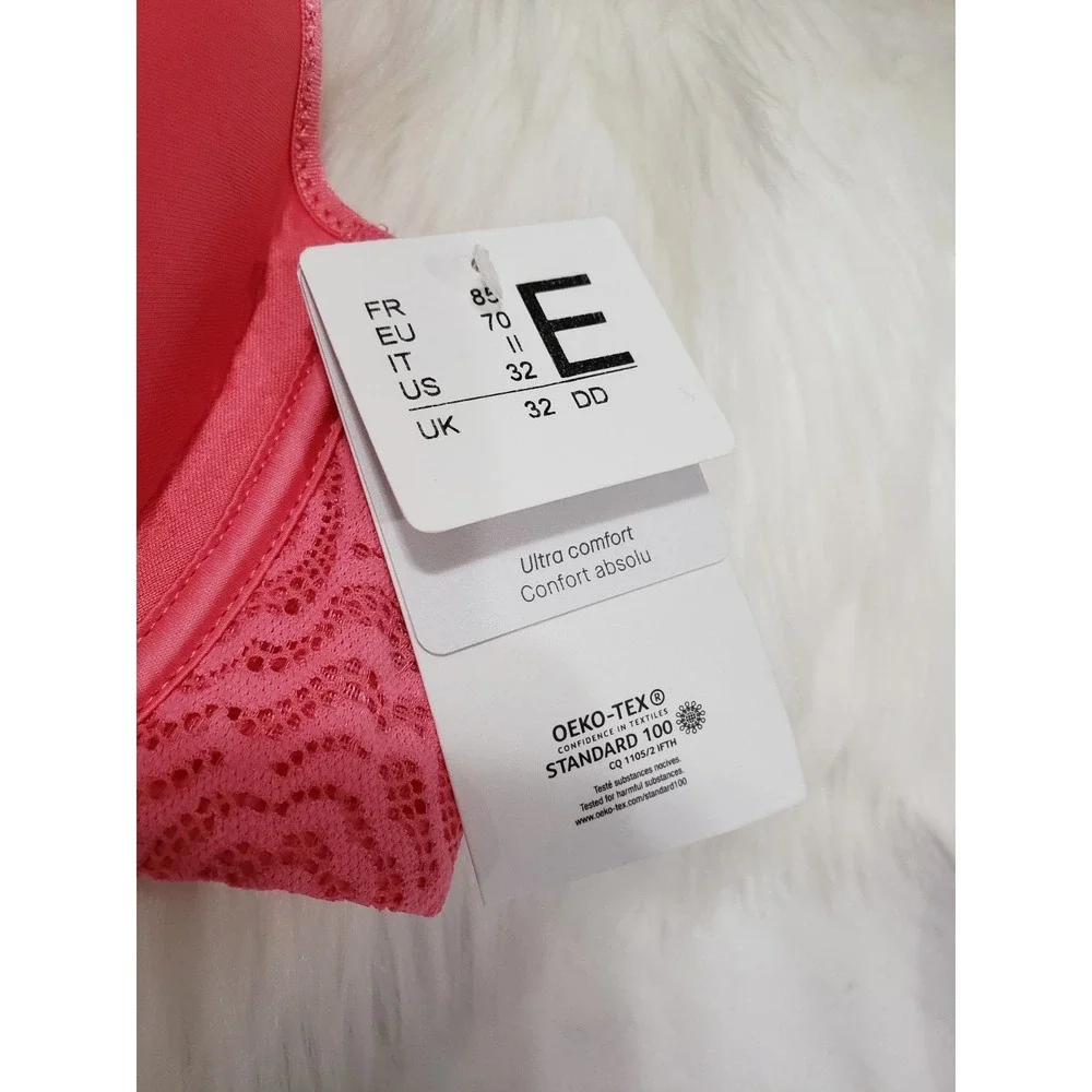 NEW 32E Chantelle 13B6 ULTRA COMFORT  Memory Foam T-Shirt Bra PINK